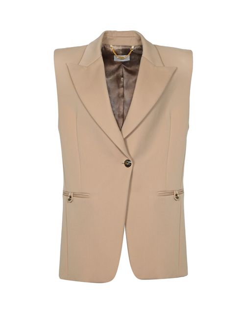 Gilet in gabardina con bottoni gioiello Elisabetta Franchi | GI18857E2EA2